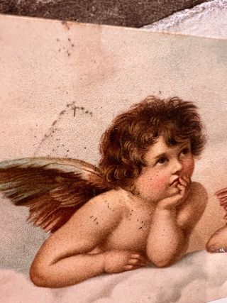 Cartolina vintage con angeli