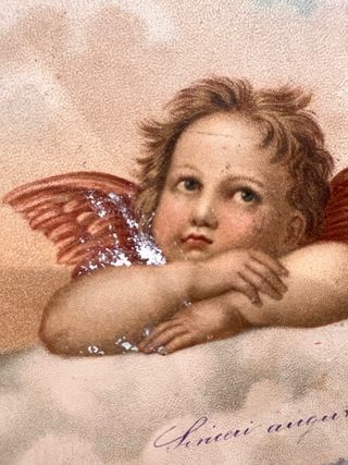 Cartolina vintage con angeli