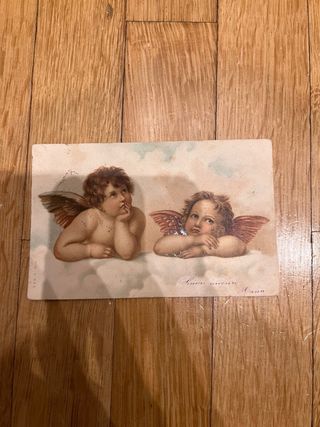 Cartolina vintage con angeli