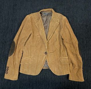 Blazer Zara cuadros marrón y amarillo Talla L