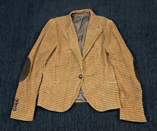 Blazer Zara cuadros marrón y amarillo Talla L