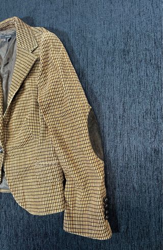 Blazer Zara cuadros marrón y amarillo Talla L