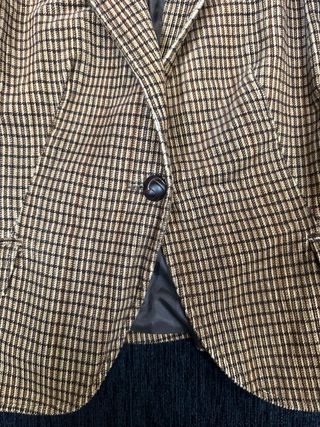 Blazer Zara cuadros marrón y amarillo Talla L