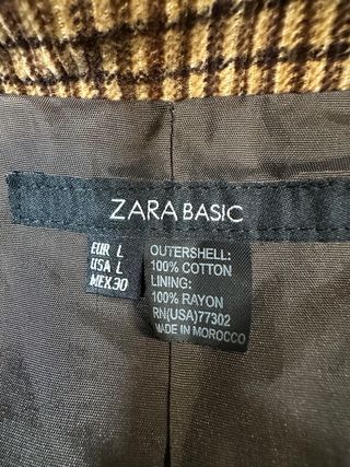 Blazer Zara cuadros marrón y amarillo Talla L