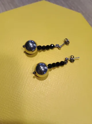 Pendientes plata y Onix negro
