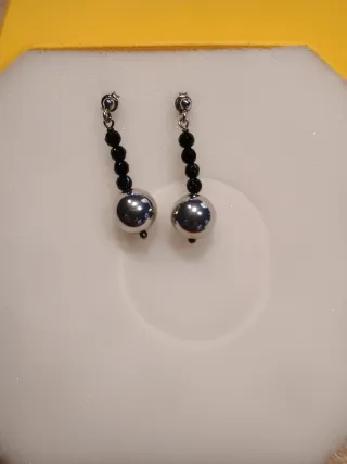 Pendientes plata y Onix negro