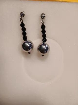 Pendientes plata y Onix negro