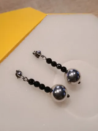 Pendientes plata y Onix negro