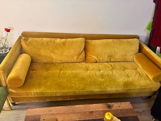 Sofá Terciopelo Mostaza Maison Du Monde