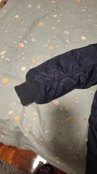 Cazadora bomber niño azul naranja talla 9/10