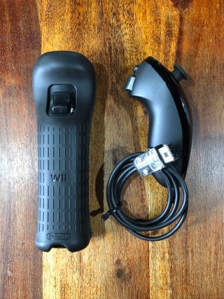 Wiimote Wii nero motion plus integrato e nunchuk