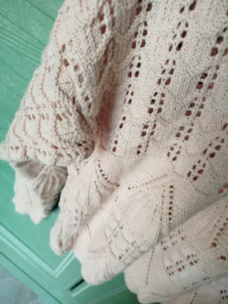 Maglioncino vintage rosa maniche lunghe cotone