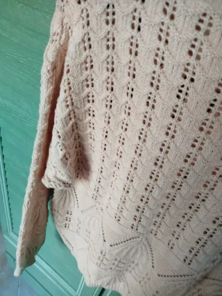 Maglioncino vintage rosa maniche lunghe cotone