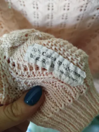 Maglioncino vintage rosa maniche lunghe cotone