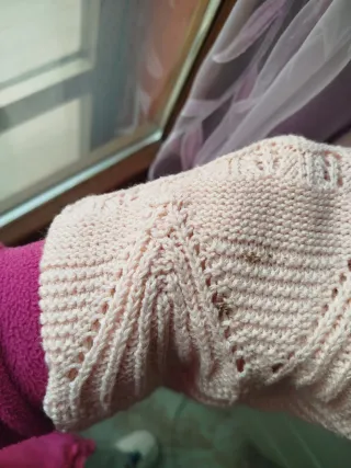 Maglioncino vintage rosa maniche lunghe cotone