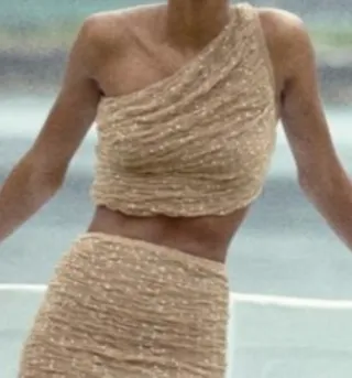 Top Zara dorado lentejuelas talla única