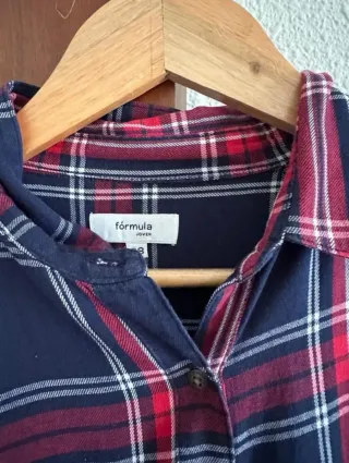 Vestido cuadros rojo y azul