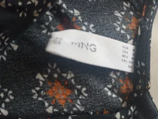 Vestido estampado negro y multicolor