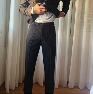 Traje Cruzado Rayas Italiano Hombre talla M