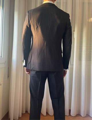 Traje Cruzado Rayas Italiano Hombre talla M