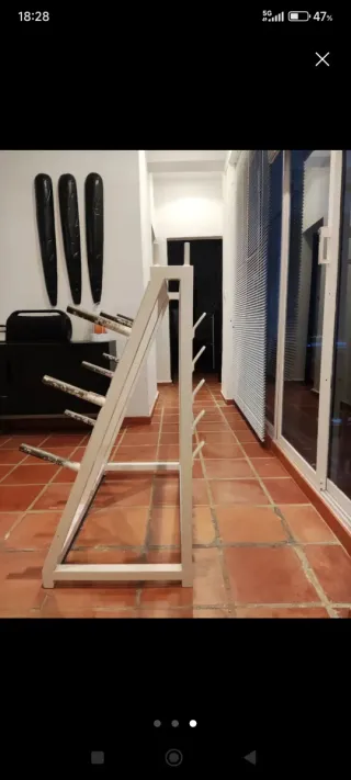 Soporte discos y barras gimnasio