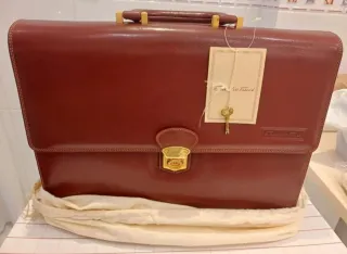 Maletín Piel Emilio Tucci Marrón y Dorado