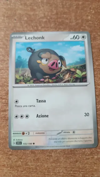 Lechonk Base Pokemon Card 155/198