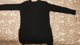 Chaqueta de punto larga negra