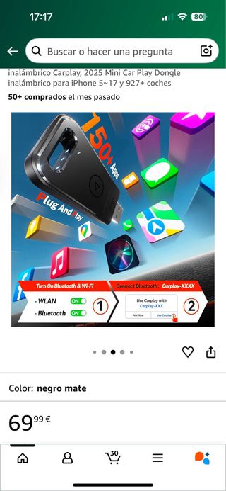 Adaptador Carplay Inalámbrico Coche