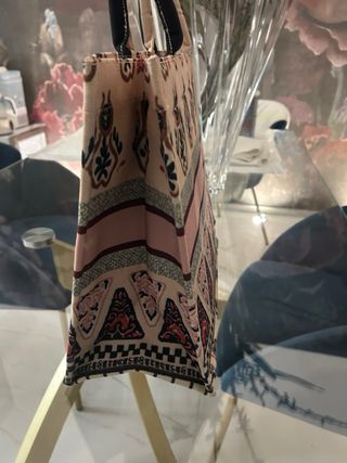 Borsa tote Christian Dior beige e rosa