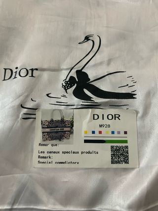 Borsa tote Christian Dior beige e rosa