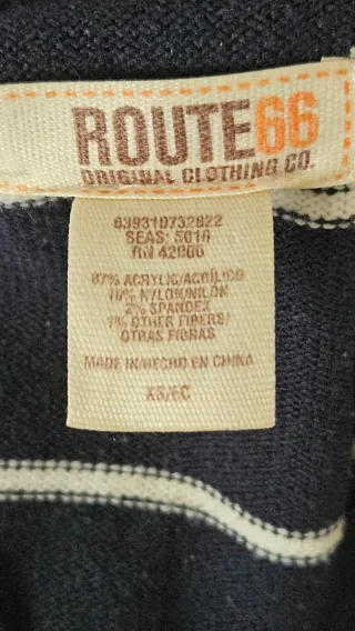 Jersey rayas azul y blanco cuello pico