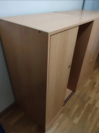 2 Armarios de madera + barra abatible