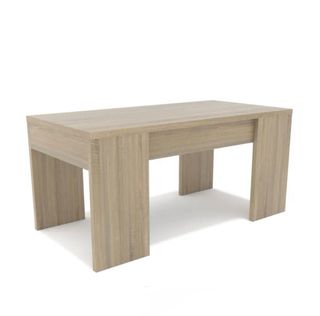 Mesa de centro elevable madera y metal color Roble