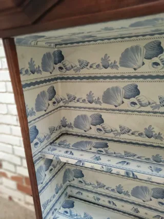 Estantería vitrina madera maciza caoba vintage