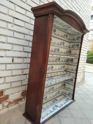 Estantería vitrina madera maciza caoba vintage