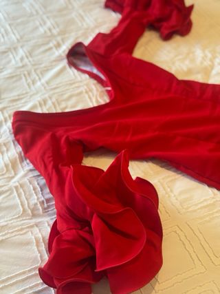 Vestido de flamenca rojo con volantes