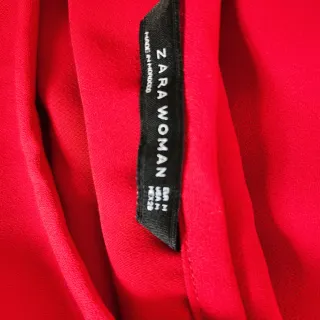 Blusa Zara Woman Roja Mangas Acampanadas Talla M