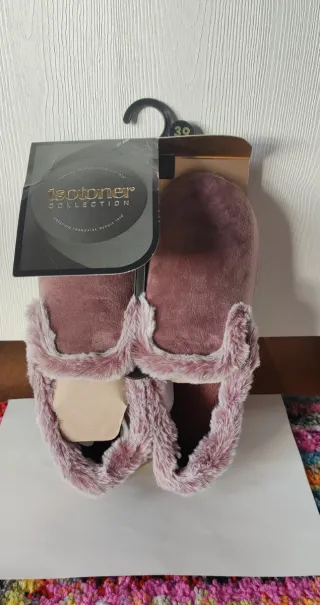 Zapatillas Isotoner Talla 39 Rosa/Topo