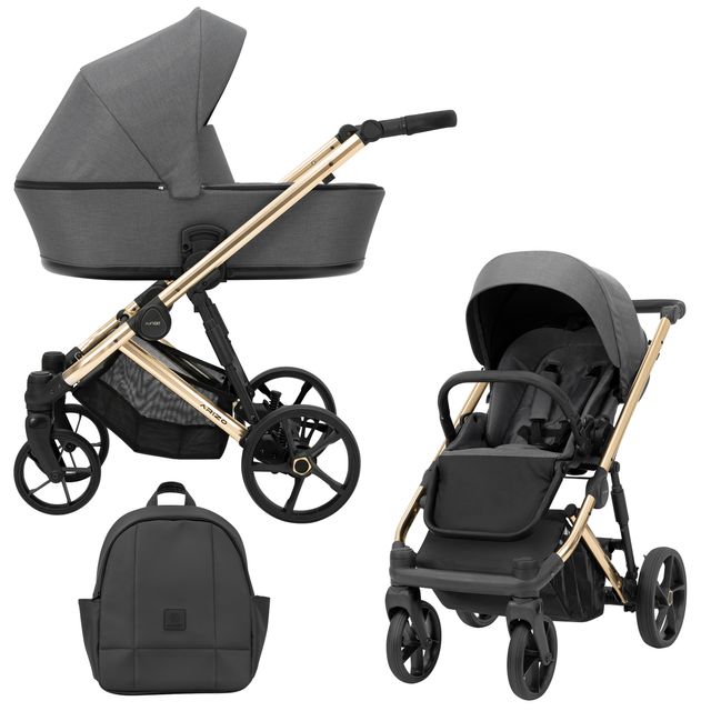 Carrito Bebé 2en1 ARRIZO Blanco y Dorado