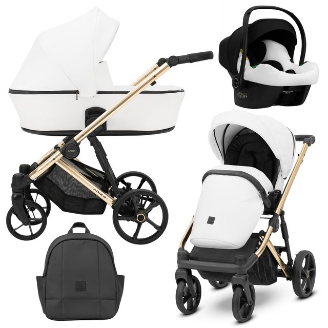 Carrito Bebé 2en1 ARRIZO Blanco y Dorado