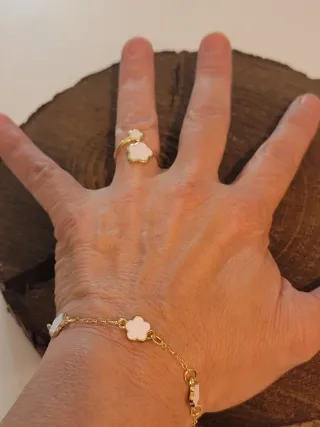 Conjunto 6  Piezas Bisutería Flores de la suerte