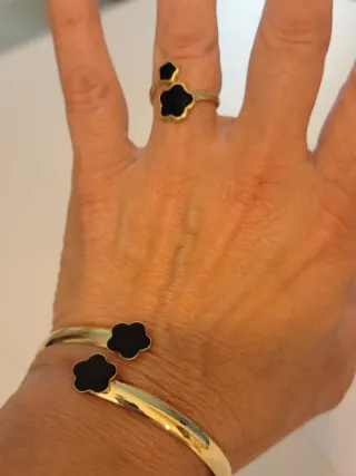 Conjunto 6  Piezas Bisutería Flores de la suerte