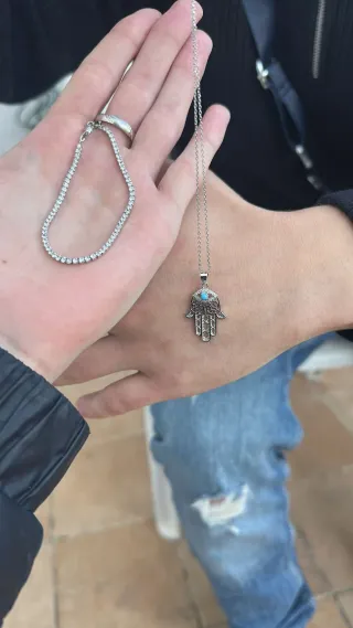Collar y pulsera plata con su caja!