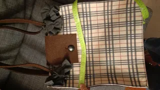 Borsa pannolenci fantasia check marrone e beige