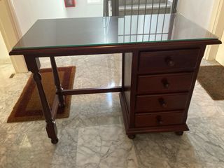Mesa de estudio madera maciza con 3 cajones