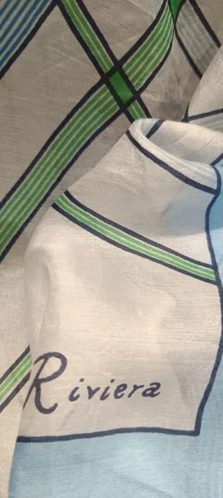 Pañuelo Riviera Seda Azul Verde