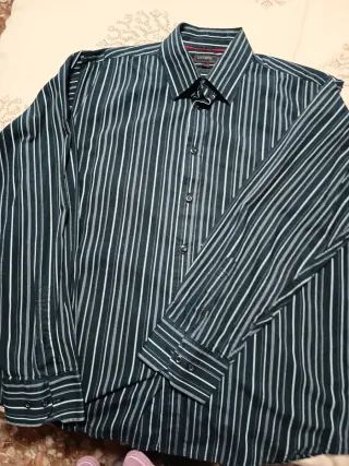 Camisa Boston Rayas Gris y Blanca