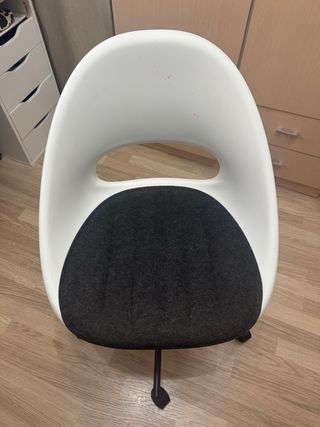 Silla de oficina blanca de regalo cojín gris