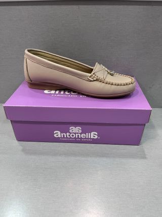 Mocasines Antonella's Piel Beige Talla 40 Nuevos